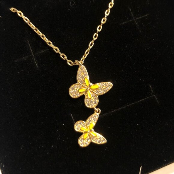 Neiman Marcus 18k Gold Plated Butterfly Necklace - Picture 3 of 4